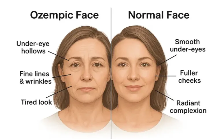 Ozempic face vs normal face