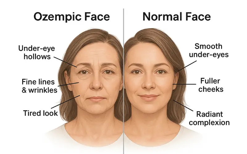 Ozempic face vs normal face